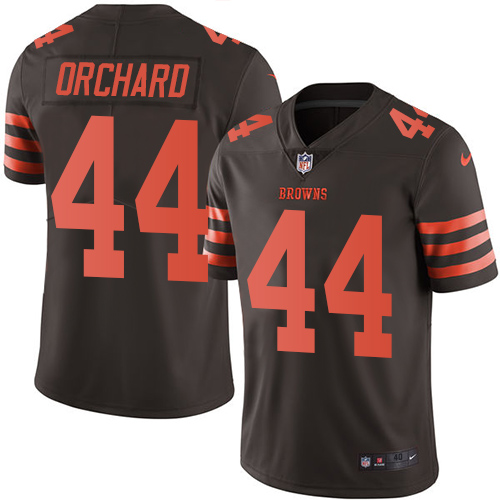 Men's Elite Nate Orchard Nike Jersey Brown - #44 Rush NFL Cleveland Browns